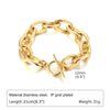 Chunky Gold-Plated Stainless Steel Link Chain Bracelet for Women — Waterproof Layering Wristband