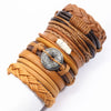 10-Pack Adjustable Black Woven Wrap Leather Bracelets – Handmade Unisex Rope Chain Lace-Up