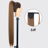 34-Inch (86 cm) Clip-In Synthetic Ponytail Hair Extension — Blonde Wrap-Around Long Straight Hairpiece
