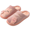 Women's Cotton Plush Lucky Cat Slippers - Cute Cartoon Warm Indoor Autumn/Winter Home Slippers