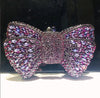 Rhinestone Bow Evening Clutch Minaudiere - Sparkling Bridal Wedding Bag 18 cm (7.1 in) with Chain