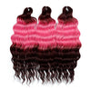 Synthetic Braiding Hair Extensions 24 in (60 cm) Loose Deep Wave Ombre Brown Rainbow Twist Crochet 3-Pack