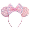 Disney Mickey Mouse Sequin Ears Headband with Bow - Halloween Party Cosplay Hairband for Women & Kids