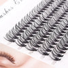 100-Pack Heat-Bonded Cluster Lashes — Individual Grafting False Eyelashes, Natural Long Black
