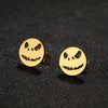 Cute Halloween Ghost Stud Earrings for Women – Stainless Steel Cartoon Minimalist Earrings (Black/Silver/Gold/Rose Gold)