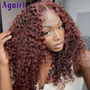 Deep Curly Short Bob Human Hair Wig — 13x6 & 13x4 Lace Frontal, 5x5 Lace Closure, Water Wave Reddish Orange Brown