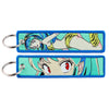 Anime Embroidered Keychain Double-Sided Key Fob 3 x 13 cm (1.2 x 5.1 in) for Backpacks Cars Motorcycles Gift