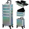 4-in-1 Rolling Makeup Train Case – Large Capacity Cosmetic Trolley with Wheels & Locking Keys for Salon and Travel
