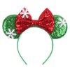 Mickey Mouse Sequin Ear Headband - Disney Princess Bow Hairband for Women, Girls & Kids, Party Cosplay