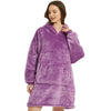 Oversized Sherpa Fleece Hoodie Blanket with Sleeves – Giant TV Pullover Robe with Hood & Pockets
