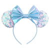 Disney Sequined Mouse Ear Headband with Rainbow Bow, Festival Party Hairband for Women & Girls