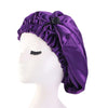 Long Satin Sleep Bonnet for Women with Button Closure & Elastic Band, Silky Night Cap for Braids and Chemo