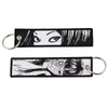 Anime Embroidered Keychain Double-Sided Key Fob 3 x 13 cm (1.2 x 5.1 in) for Backpacks Cars Motorcycles Gift