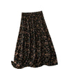 Plus Size 1XL-5XL Floral Print Elastic Waist Midi Skirt - Women's Casual All-Season Knit