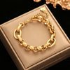 316L Stainless Steel Twisted Bangle Bracelet for Women - 18K Gold Plated Waterproof Wrist Chain Gift