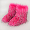 Women's Faux Fur Mid-Calf Snow Boots - Fluffy Plush Winter Warm Flat Outdoor Fashion Boots