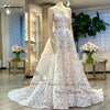 Luxury Lace Boho Off-the-Shoulder Bridal Ball Gown Sparkly Champagne Wedding Dress - Custom
