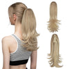 14-Inch (35 cm) Wavy Clip-In Ponytail Extension – Synthetic Claw Clip with Elastic Band, 1 Piece (Blonde/Black)