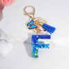 Acrylic Alphabet (A-Z) Tassel Keychain with Crystal Butterfly Charm - Fashion Key Ring Gift for Women