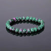 Red & Green Natural Gemstone Strand Bracelet – Unisex Toggle Clasp for Positive Energy, Luck & Wealth