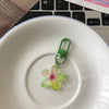 Colorful Transparent Resin Flower Keychain - Cute Bag Charm Pendant for Women & Girls