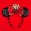 Disney Mickey Mouse Sequin Ears Headband with Bow - Halloween Party Cosplay Hairband for Women & Kids