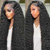 13x6 HD Lace Front Deep Wave Human Hair Wig – 26+ Inch Glueless Virgin Vietnamese Hair, Black