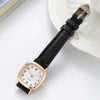 Women's Square Vintage Small Dial Quartz Watch with Leather Strap - Roman Numerals, Casual Fashion