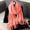 Women's Winter Scarf, Thick Cashmere-Look Pashmina Shawl with Tassels, Windproof Wrap, 175+ cm (69+ in) — 62 Colors