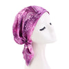 Satin Pre-Tied Turban Headband Paisley Print Soft Flexible One-Size Headscarf Chemo Cap Ladies Head Wrap Bandana