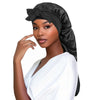 Women long Oversized Elastic Satin Bonnet Sleeping Cap With Ribbon Breathable Sleeping Cap Turban Sleep Headwear Bandanas