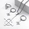 Azazel Stainless Steel Ghost Pendant Necklace – Neo-Gothic Link Chain, Unisex Geometric Pendant