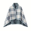 Women's Flannel Wearable Shawl Blanket – Cozy Shoulder Throw for Office, Travel & Home