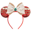 Mickey & Minnie Sequin Ear Headband with Bow – Disney-Inspired Hairband for Women & Kids, Party Cosplay