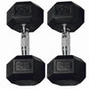 8 lb (3.6 kg) Rubber Hex Dumbbell Pair with Chrome-Plated Steel Handles