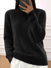 Plus Size High Neck Ribbed Pullover Sweater Long Sleeve Casual Knit for Autumn Winter