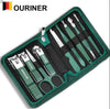 Professional 7-18 Piece Stainless Steel Manicure & Pedicure Set with Travel Case - Portable Nail Care Kit