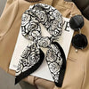 Luxury Square Silk-Feel Scarf 70 x 70 cm (27.6 x 27.6 in) Korean Fashion Floral Bandana Kerchief Wrap