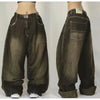 Women's Oversized Baggy Wide-Leg Cargo Jeans with Pockets, Hip Hop Street Style (Unisex)