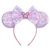 Disney Mickey Mouse Sequin Ears Headband with Bow - Halloween Party Cosplay Hairband for Women & Kids