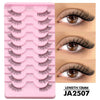 2-Pack Half Strip Lashes – Natural Fluffy Cat-Eye Soft Wispy Faux Mink Winged Elongated Eyelashes