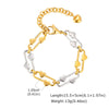 Two-Tone Chunky Chain Bracelet for Women - Mixed Metal Stainless Steel Adjustable Waterproof Link Bracelet