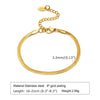 Non-Tarnish Stainless Steel Herringbone Chain Bracelet Thin Stackable Gold Plated for Women