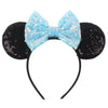 Disney Sequined Mouse Ear Headband with Rainbow Bow, Festival Party Hairband for Women & Girls