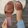 Women's Braided Flat Sandals - Comfortable Open Toe Soft Sole Flip Flops for Beach & Casual Wear