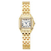 Women's Square Quartz Watch with Rhinestone Accents, 27mm Dial Stainless Steel Bracelet Casual Fashion Wristwatch