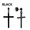 Punk Stainless Steel Stud Earrings Black – Unisex Vintage Hip Hop Ear Studs