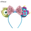 Disney Mickey Mouse Sequin Ears Headband with Bow - Halloween Party Cosplay Hairband for Women & Kids