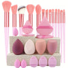 Professional Makeup Brush Set 8-29-Piece - Soft Powder, Eyeshadow & Foundation Brushes with Sponge Travel Cosmetic Kit