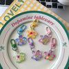 Colorful Transparent Resin Flower Keychain - Cute Bag Charm Pendant for Women & Girls